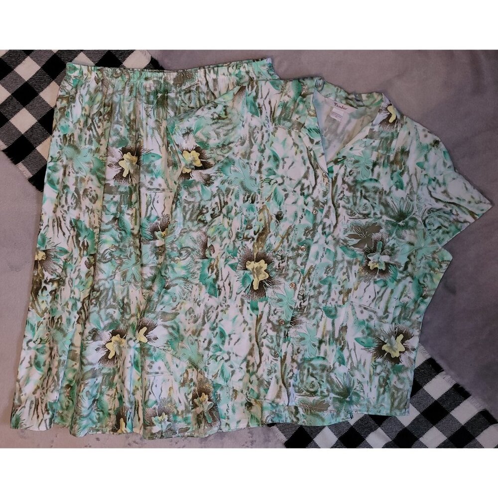 16 | TanJay | Pastel Floral Print Skirt & Shirt Combo
